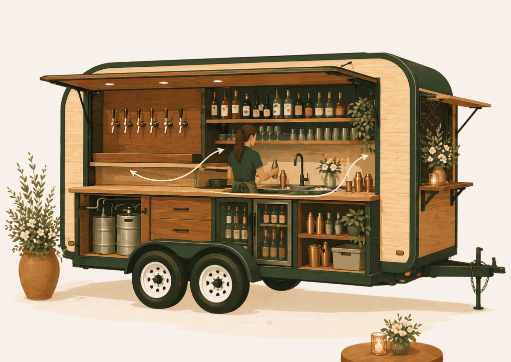 Custom Mobile Bar Trailer Ideas for Event Businesses