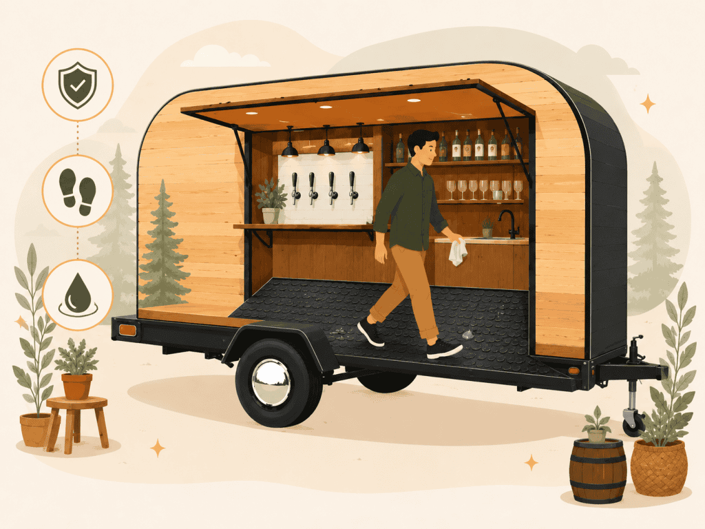 Mobile Bar Trailer Flooring Options: What Works Best in a Trailer