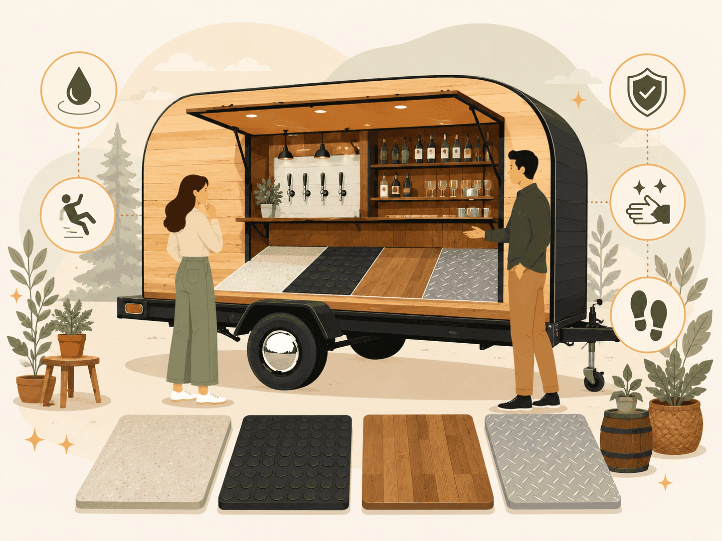 Mobile Bar Trailer Flooring Options: What Works Best in a Trailer