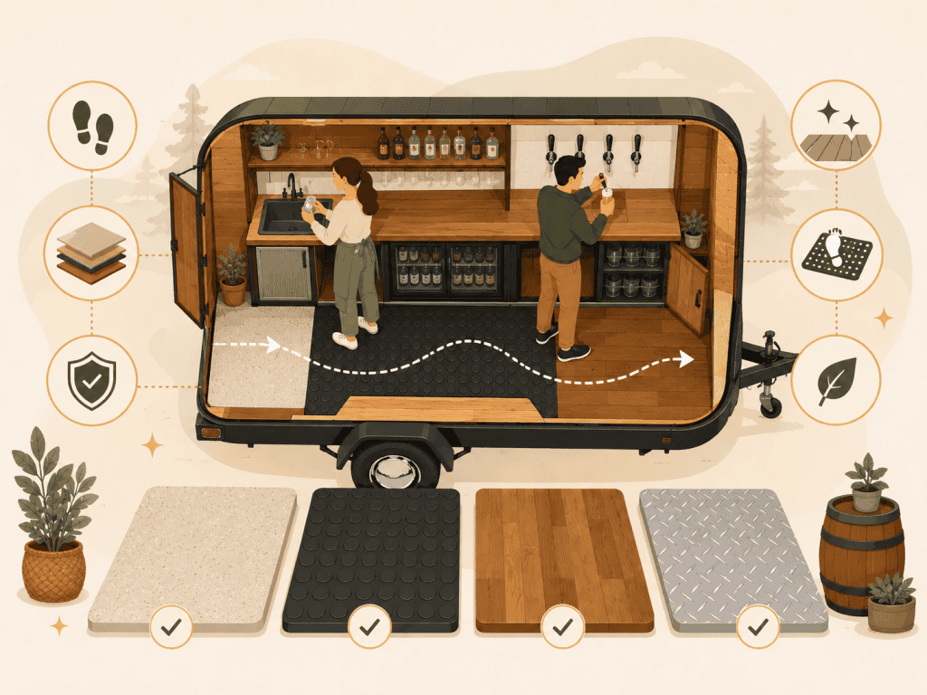Mobile Bar Trailer Flooring Options: What Works Best in a Trailer