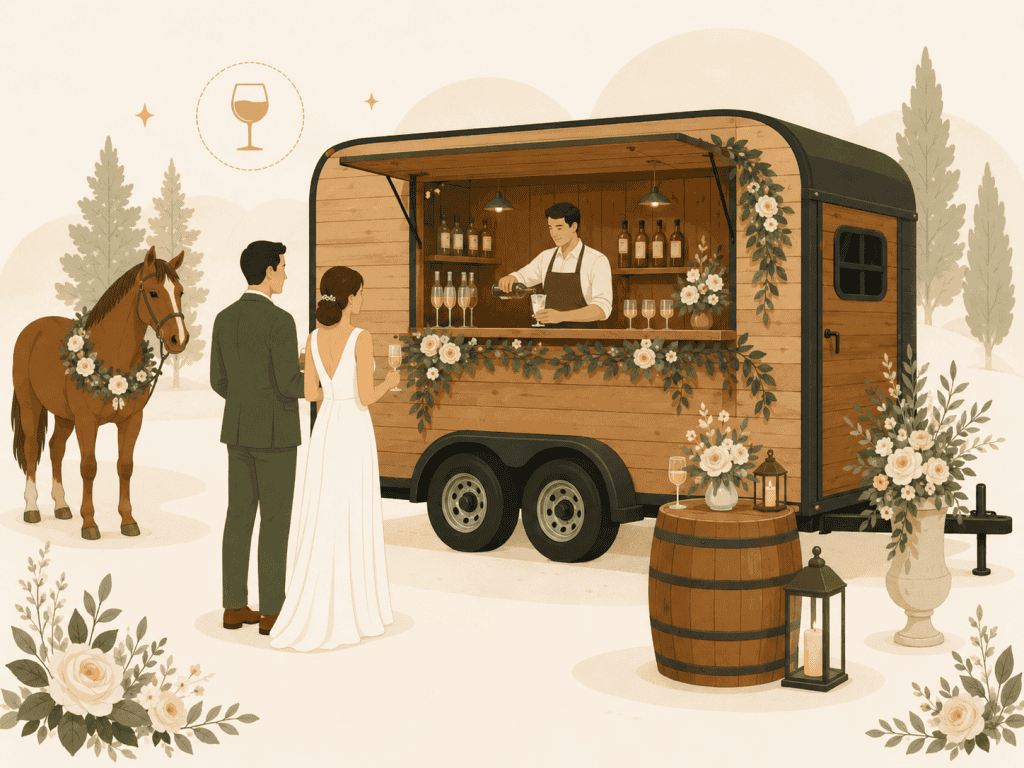 Wedding Mobile Bar Ideas: Horse Trailer vs Tap Trailer vs Coffee Bar