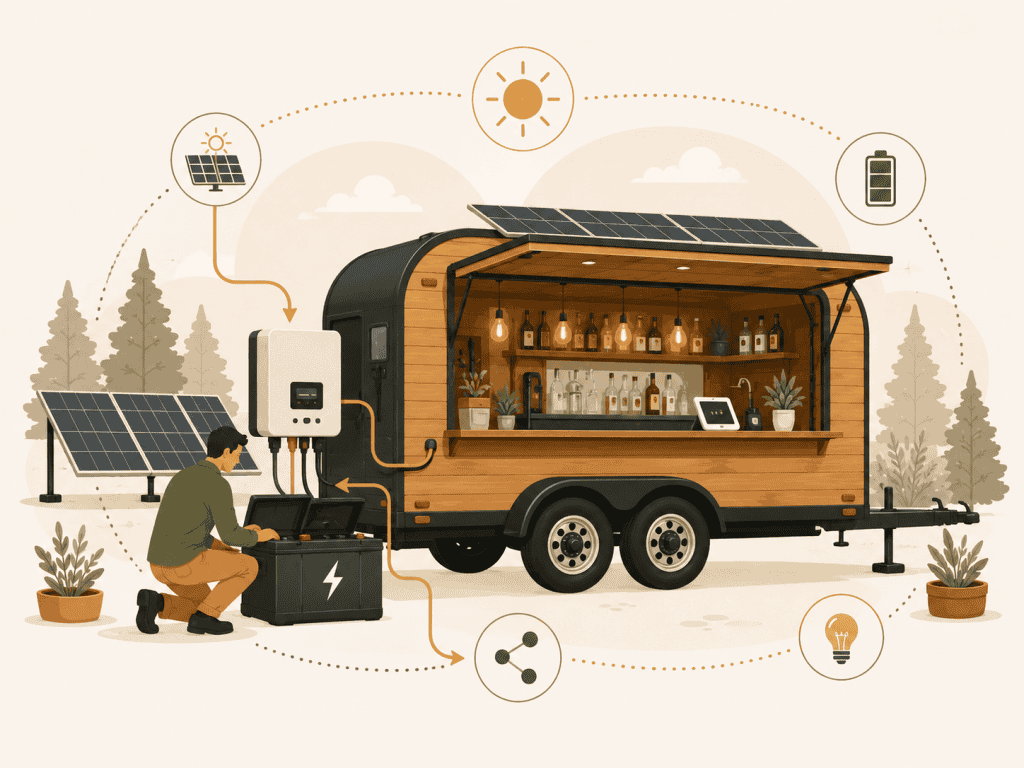 Mobile Bar Trailer Electrical: Power Requirements and Solar Options