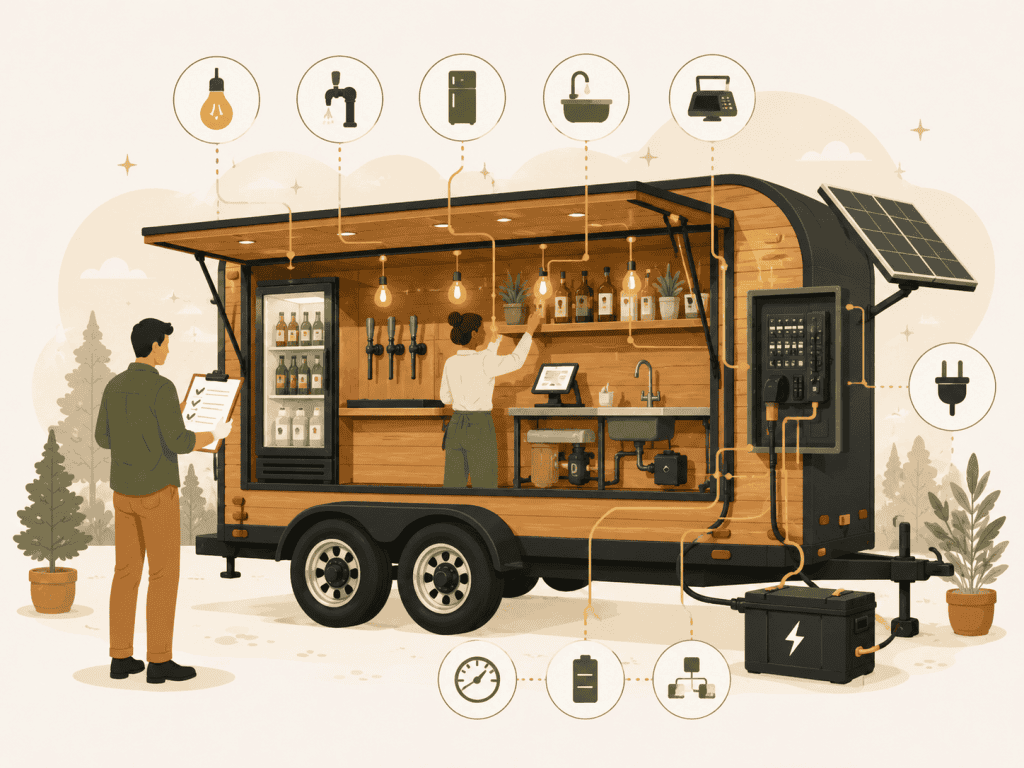 Mobile Bar Trailer Electrical: Power Requirements and Solar Options