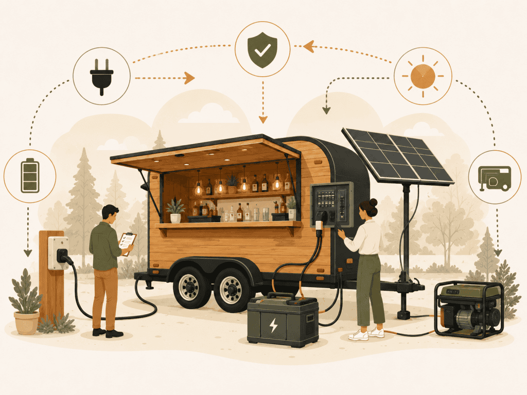 Mobile Bar Trailer Electrical: Power Requirements and Solar Options